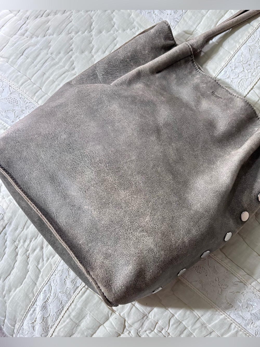 Hammitt | Leather Oliver Tote Bag Purse | Pewter with Silver Hardware - Picture 7 of 16